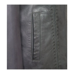 Women's Slim-fit Motorcycle Grey Sheepskin Leather Jacket