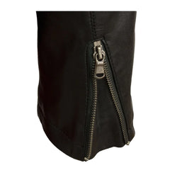 Women's Slim-fit Biker Black Sheepskin Leather Jacket