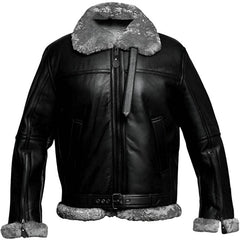 Men's Black RAF B3 Flight Bomber Leather Jacket
