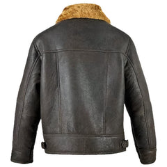 Men's Outerwear Bomber Brown Sheepskin Leather jacket