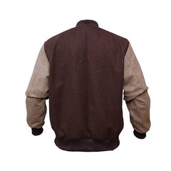 Men's Brown Fashion 'B' Patch logo B3 Bomber Varsity Jacket