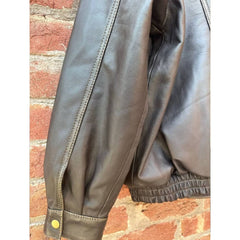 Unisex Oversize Vintage Grey Bomber Cowhide Leather Jacket