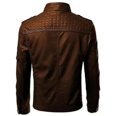 Men's Distressed Motorcycle Leather Jacket