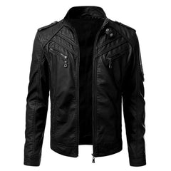 Men's Distressed Motorcycle Leather Jacket