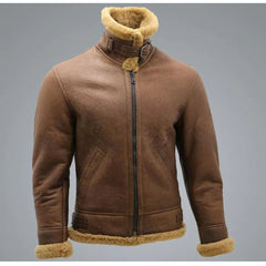 Men's Morris Shearling-Lined Faux Leather Bomber Jacket