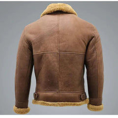 Men's Morris Shearling-Lined Faux Leather Bomber Jacket