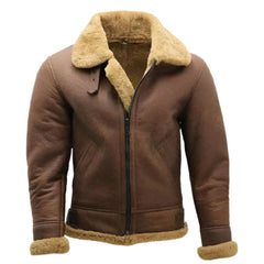 Men's Morris Shearling-Lined Faux Leather Bomber Jacket