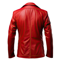 Men’s Premium Semi-Formal Single Breasted Red Sheepskin Leather Blazer
