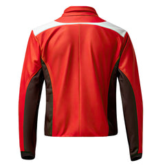 Veste en cuir de mouton à col montant et fermeture éclair pour homme