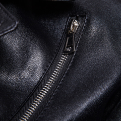 Men's Distressed Motorcycle Multi-zip Leather Jacket