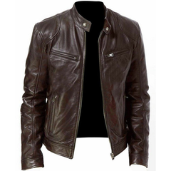 Men's Sleek Stylish Motorcycle Leather Jacket