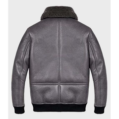 Unisex's Shearling Leather Bomber Leather Jacket