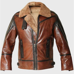 Men's sheepskin Thompson Dark Brown Shearling Leather Jacket