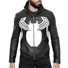 Men's Venom Zippers and Pockets Leather Jacket