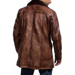 Cinnamon Fur Trench Leather Coat