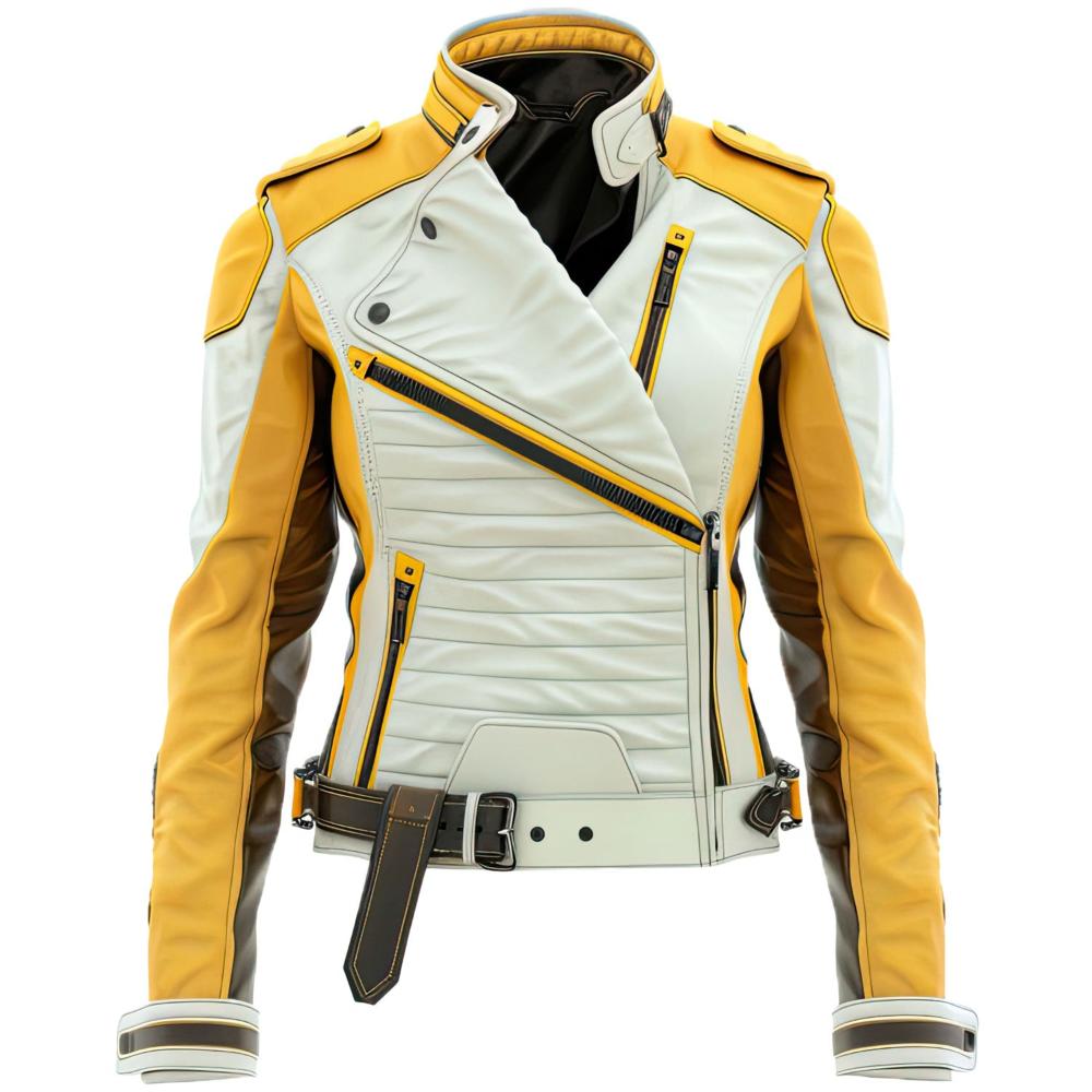 Women’s Brando-Style Classy Punk-Rider Moto Sheepskin Leather Jacket