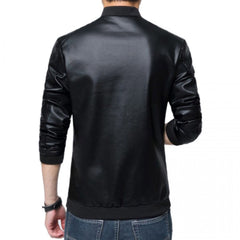 Dotted Style Black Leather Jacket